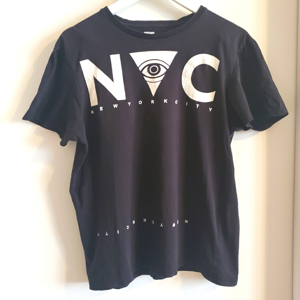 UH NYC One-Eyed Logo Black Shirt Cool Woman Medium Cotton